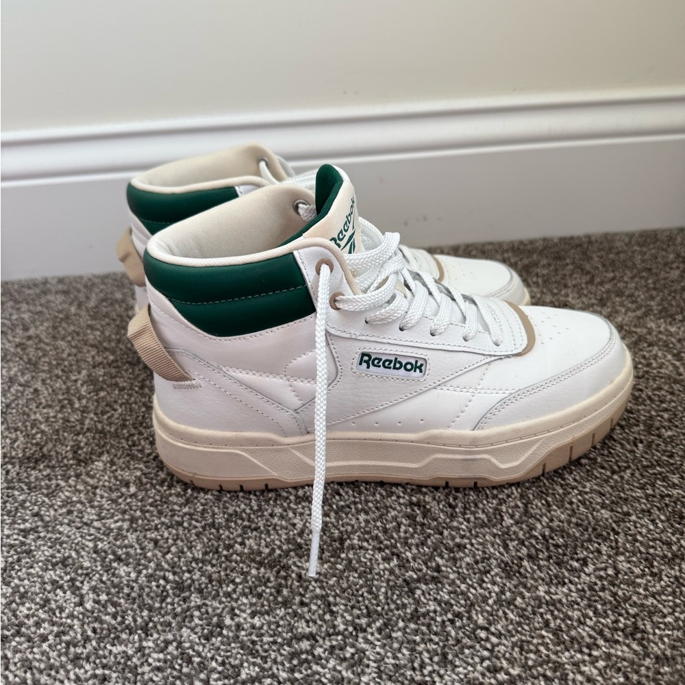 reebok tech geo high top retro leather sneakers